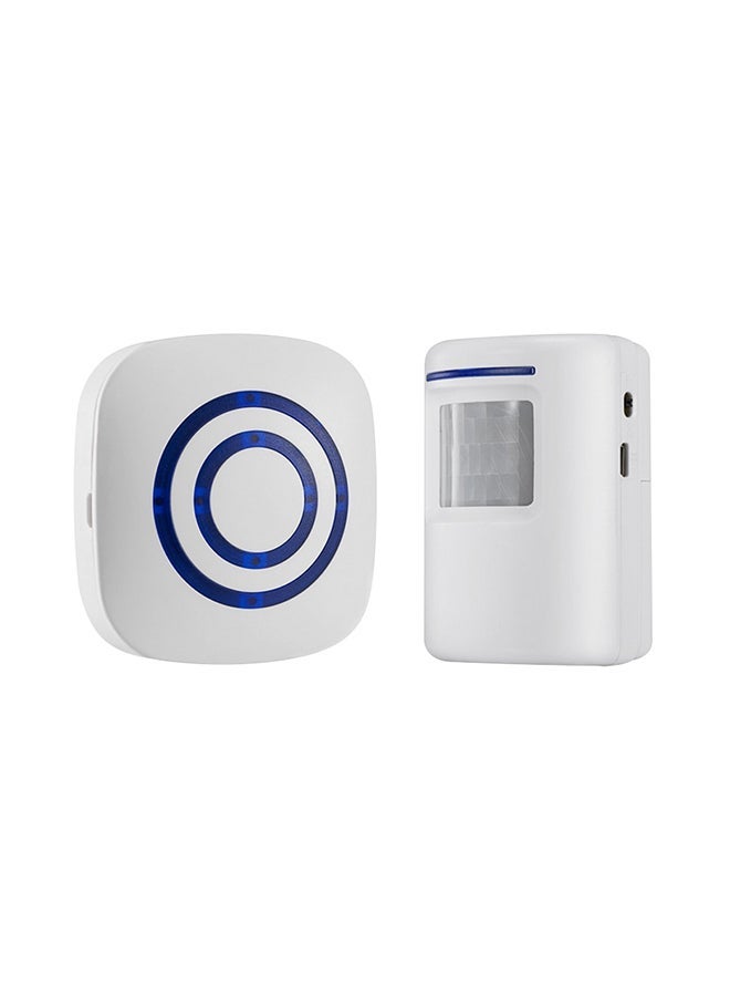 NIBEMINENT PIR Sensor Infrared Induction Alarm Welcome Guests Body Door Bell white  - Image 1