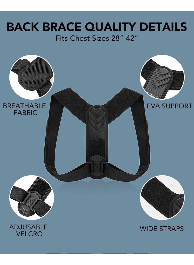 Posture Corrector Back Brace - Breathable Upper & Mid Spine Support for Neck, Shoulder & Back Pain Relief - Practical for Daily Use - Image 2
