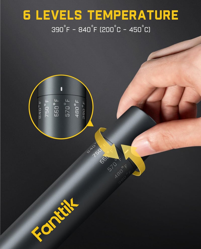 Fanttik T1 Max Soldering Iron Kit, Cordless Soldering Iron, 7 Seconds Fast Heating(390°F-840℉), Auto Sleep, 4 Precision Soldering Tips(C210), 360° Swivel Stand, Soldering Iron for Precision Repair - Image 5