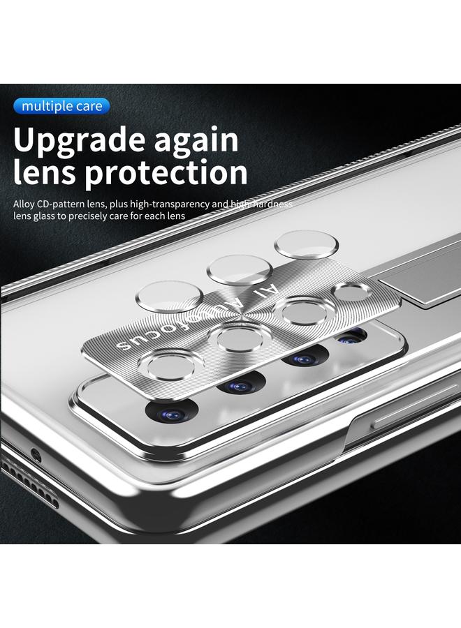 S-TOP Case For Samsung Galaxy Z Fold3 5G Magnetic Hinges Plating Phone Case with Holder - Image 5