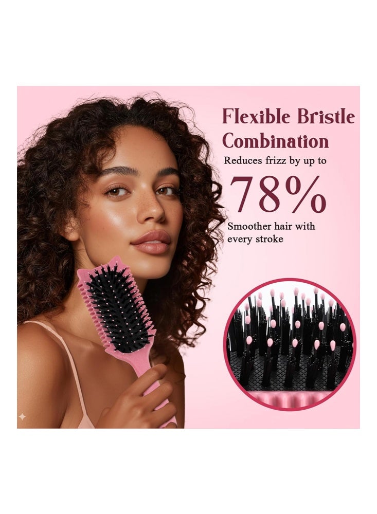 Bezzimo Bouncing Fine Toothed Cat Comb- Curly Hair Brush, Curl Defining Brush for Effortless Curly Hair Care, Funny Cat Ear Type Curl Brush Suitable for Wet & Dry Hair,Women and Men,Reduces Frizz (Pink) - Image 5