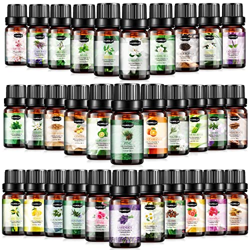 Hanolly Essential Oils Set, Aromatherapy Essential Oil Kit for Diffuser, Humidifier, Massage, Skin Care (32 x 5ml) - Eucalyptus, Lavender, Tea Tree, Peppermint, Lemongrass, Frankincense, Cinnamon, Sandalwood - Image 1