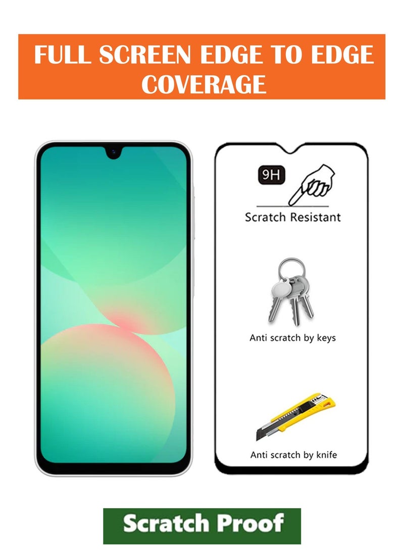 NAFCO For Samsung Galaxy A26 - Hard Silicone Magnetic Back Stand Case  With Foldable Kickstand & Finger Strap + Tempered Glass Screen Protector  - Black - Image 3
