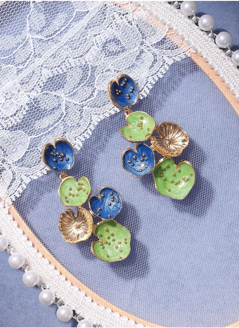 SOHI The Lilypad Contemporary Drop Earrings