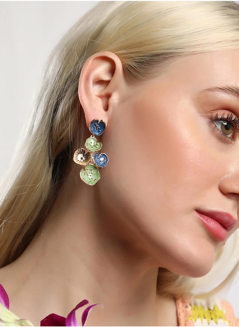 SOHI The Lilypad Contemporary Drop Earrings