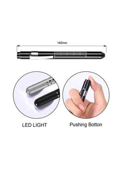 Chabeia Diagnostic Medical Pen Light, Mini Reusable LED Pen Light, Pen Flashlight, Doctor Nurse Emergency Pen Light, Black and Silver  - Image 2