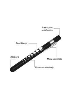 Chabeia Diagnostic Medical Pen Light, Mini Reusable LED Pen Light, Pen Flashlight, Doctor Nurse Emergency Pen Light, Black and Silver  - Image 3