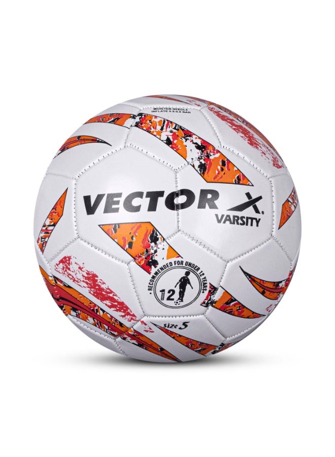 Vector X Varsity PVC Machine Stitched Football - Size 5 - White-Orange