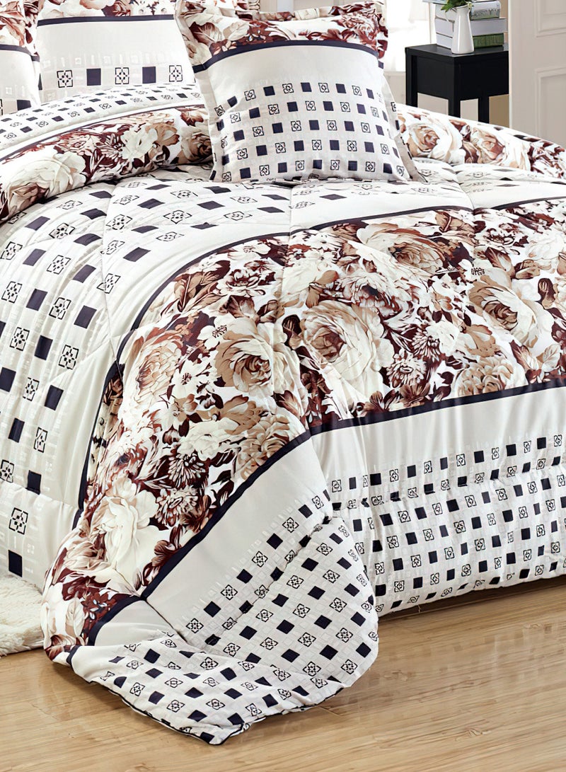 مون مفرش سرير أنيق مقاس مفرد 4 قطع، يتضمن لحاف و ملاءة سرير وغطاء وسادة نوم و غطاء وسادة ديكور، لحاف خفيف الوزن ويستخدم على الاتجاهين، مناسب لجميع الفصول - Image 4