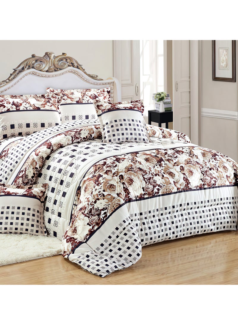 مون مفرش سرير أنيق مقاس مفرد 4 قطع، يتضمن لحاف و ملاءة سرير وغطاء وسادة نوم و غطاء وسادة ديكور، لحاف خفيف الوزن ويستخدم على الاتجاهين، مناسب لجميع الفصول - Image 1