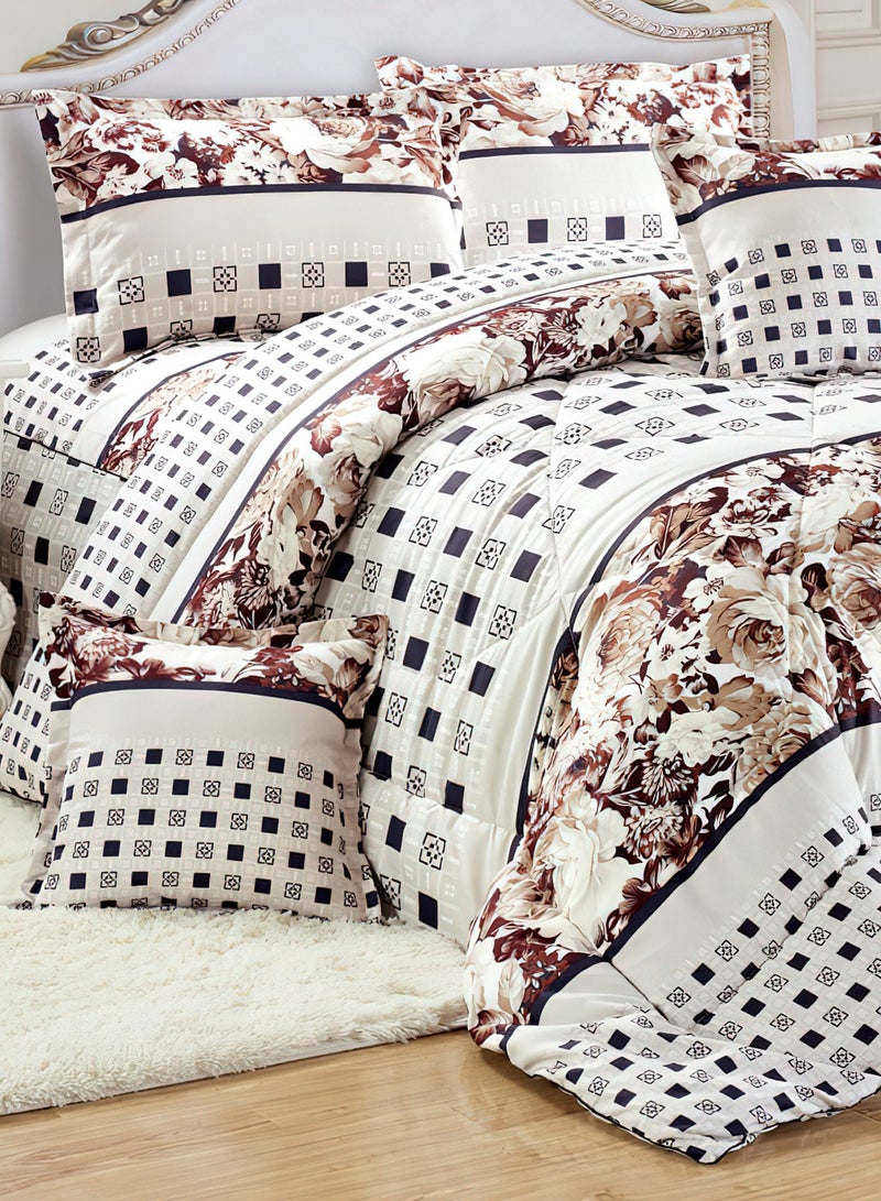 مون مفرش سرير أنيق مقاس مفرد 4 قطع، يتضمن لحاف و ملاءة سرير وغطاء وسادة نوم و غطاء وسادة ديكور، لحاف خفيف الوزن ويستخدم على الاتجاهين، مناسب لجميع الفصول - Image 2