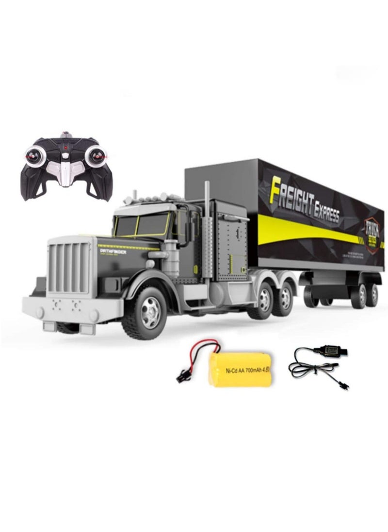 DUSALA - Remote Controlled Rechargeable Container Transport Logistic Truck - 12 Wheels Over Sized Remote Trucks Toy - Full Function 2.4 GHz 5 Channel Heavy Truck RC Truck - Image 1