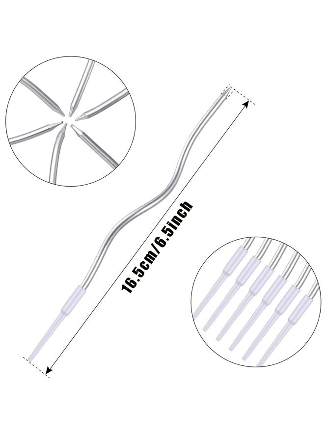 12 جهاز كمبيوتر شخصي شموع عيد ميلاد دوامة معدنية كعكة رقيقة طويلة شموع الكعكة مع حاملين لحفلة زفاف عيد ميلاد (الفضة) - Image 2