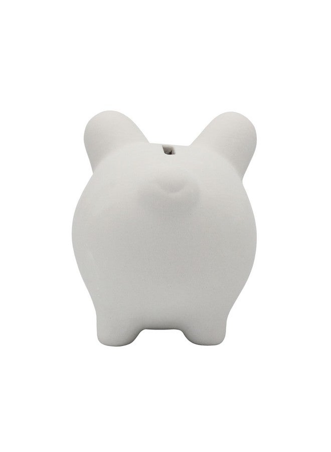 كرييتف هوبيز مجموعة من 4 تماثيل صغيرة على شكل خنزير من سيراميك جاهزة للطلاء - تتضمن الطلاء والفرش ودليل الاستخدام | Piggy Bank - Image 4