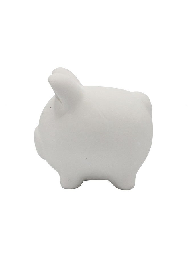 كرييتف هوبيز مجموعة من 4 تماثيل صغيرة على شكل خنزير من سيراميك جاهزة للطلاء - تتضمن الطلاء والفرش ودليل الاستخدام | Piggy Bank - Image 3