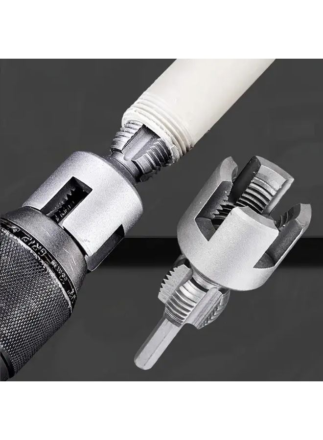 2in1 Dual Head Water Pipe Threader Electric Drill Attachment 3/4 Inch Inside And Out - Image 4