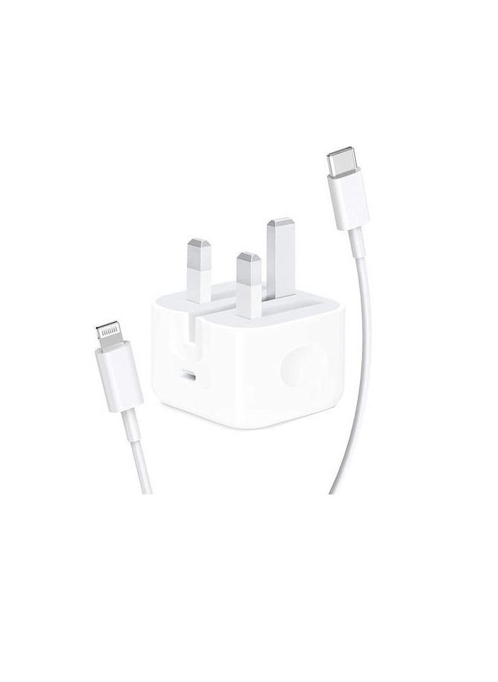 Generic - USB-C Power Adapter With Type-C To Lightning Cable 20W White - Image 1