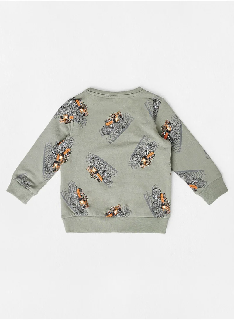 NAME IT Kids All Over Print Long Sleeve Sweatshirt