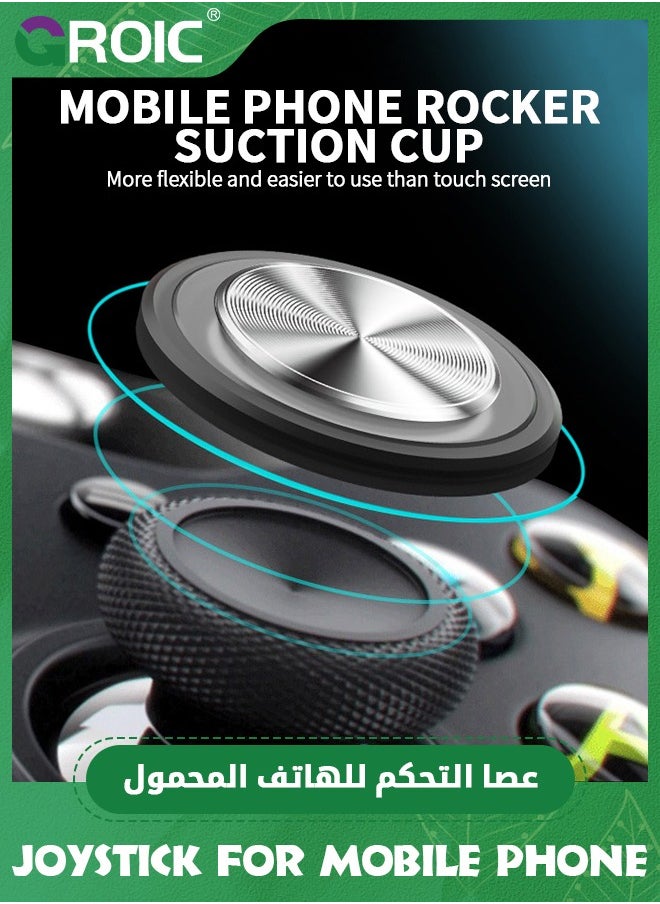 ماركة غير محددة زوج واحد من عصا التحكم باللون الأسود للهاتف المحمول، لوحة تحكم الألعاب التي تعمل باللمس، وحدة تحكم الألعاب المحمولة، لأجهزة iPad iPhone Android Mobile Tablet الهواتف الذكية عصا التحكم شاشة تعمل بالل  - Image 2