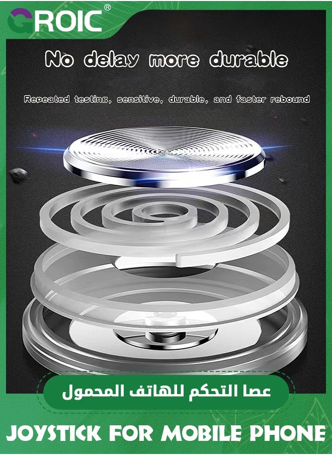 ماركة غير محددة زوج واحد من عصا التحكم باللون الأسود للهاتف المحمول، لوحة تحكم الألعاب التي تعمل باللمس، وحدة تحكم الألعاب المحمولة، لأجهزة iPad iPhone Android Mobile Tablet الهواتف الذكية عصا التحكم شاشة تعمل بالل  - Image 4