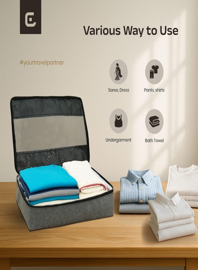 CRASOME Polyester Packing Cubes for Travel, Travel Organizer for Men & Women, Travel Storage Bag, Travel Organizer, Packing Bag for Clothes (Grey-5) - Image 2