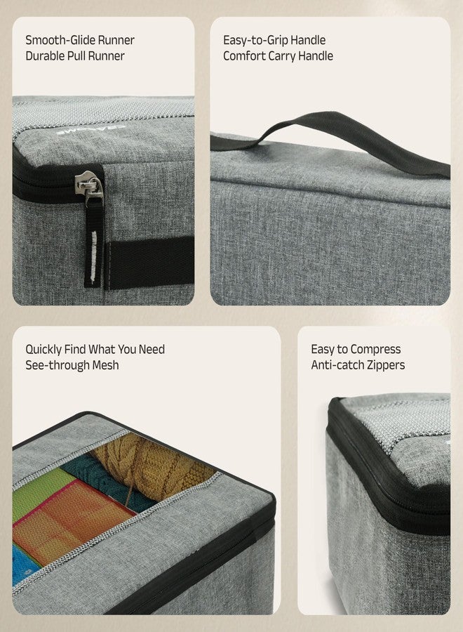 CRASOME Polyester Packing Cubes for Travel, Travel Organizer for Men & Women, Travel Storage Bag, Travel Organizer, Packing Bag for Clothes (Grey-5) - Image 5