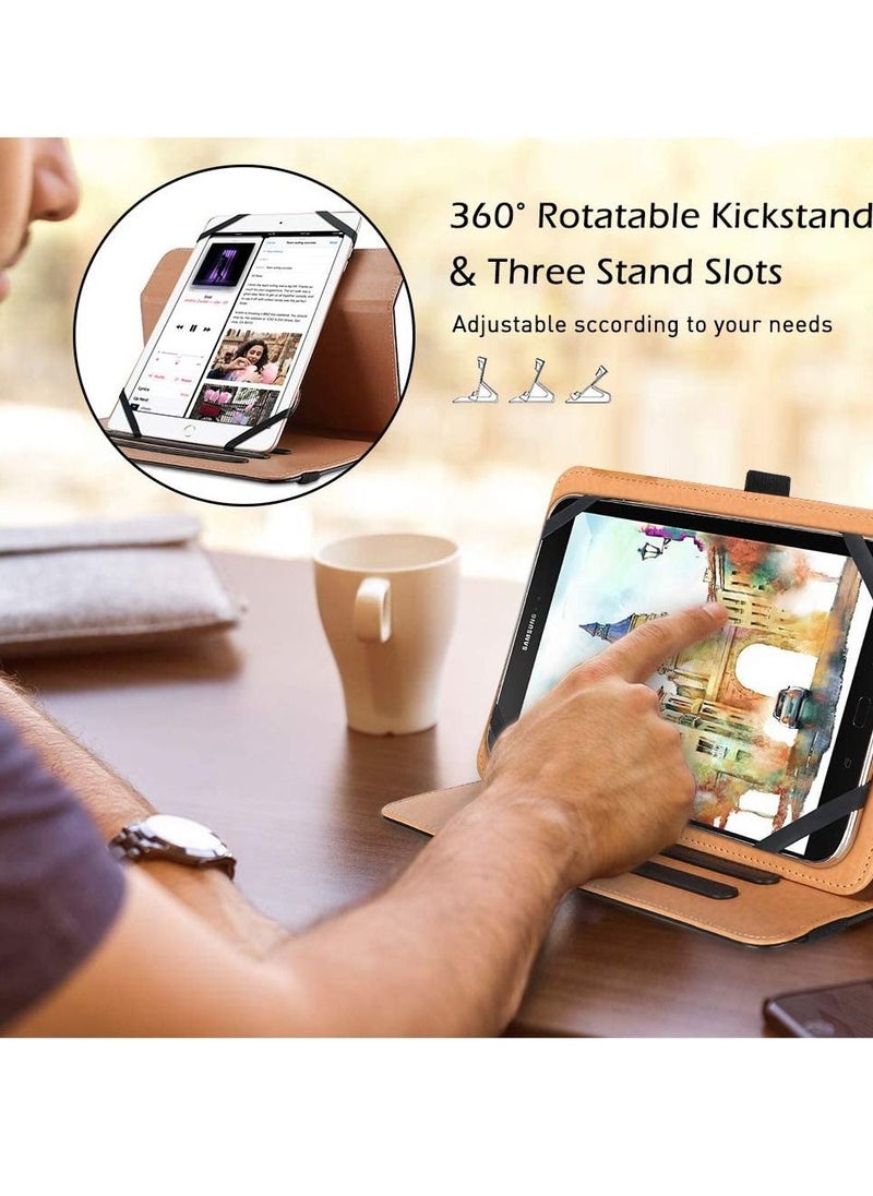 erorex - Universal Tablet Case Protective Cover Stand Folio Case 10.1 Inch Android Touchscreen Tablet with 360 Degree Rotatable Kickstand and Multiple Viewing Angles Black - Image 1