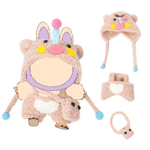 KIYEREE Clothes for Lububu 17cm DollsNO Doll Outfit with Accessories Suit for Lububu Cute Stylish Dress Up Set for lububu Easter Gifts Pink Pig - Image 1