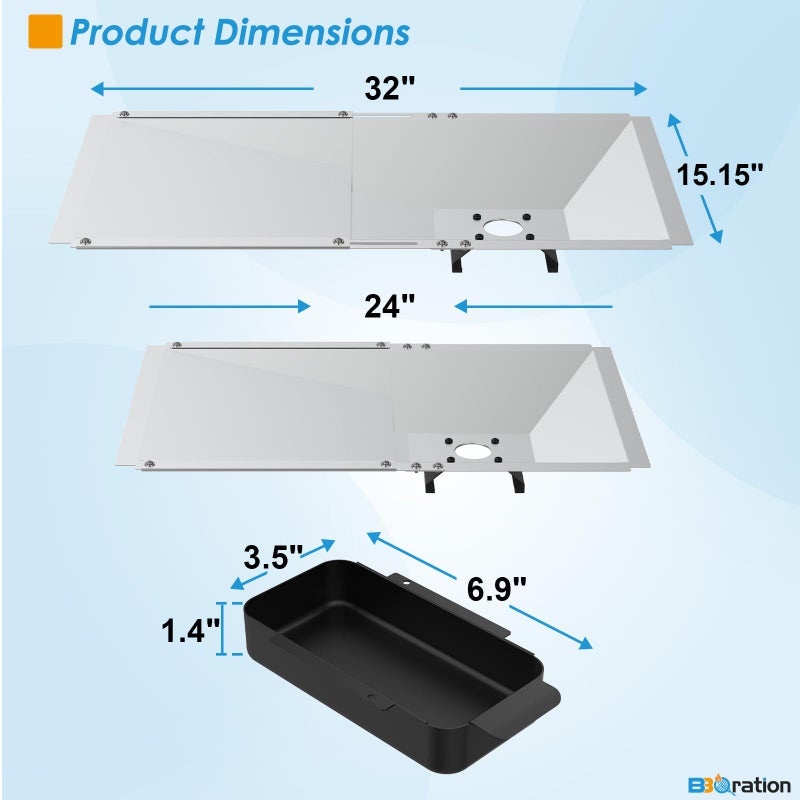 BBQration Universal Grease Tray with Catch Pan for Nexgrill Replacement Parts 720-0830H 720-0882A, Charbroil, Dyna Glo, Kenmore, Expect Grill, Drip Pan for 3/4/5/6 Burner Gas Grill Grease Tray Replacement - Image 4