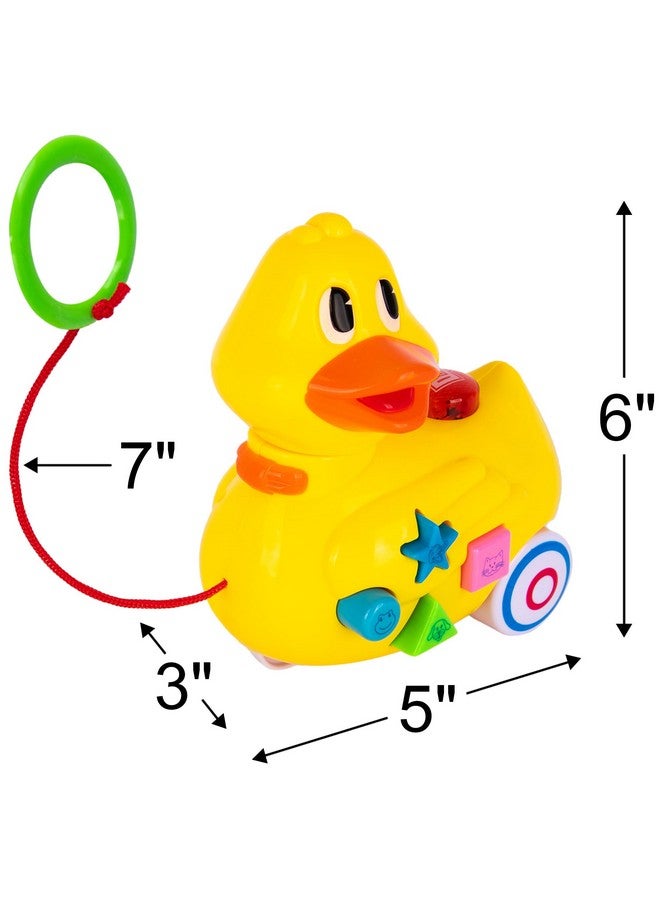 ArtCreativity Musical Walking Duck Pull Toy - Yellow Duck Toy For Kids - Toddler Pull Toy Duck With Lights, Animal Sounds, And Music - Helps Teach Colors, Sounds, And Shapes - Gift For Kids 3 And Up - Image 4