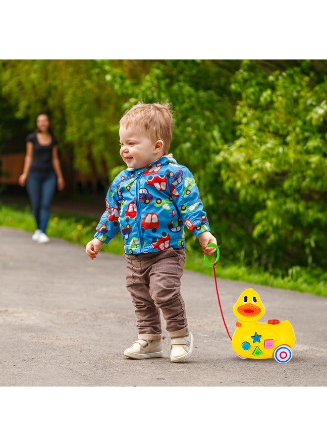 ArtCreativity Musical Walking Duck Pull Toy - Yellow Duck Toy For Kids - Toddler Pull Toy Duck With Lights, Animal Sounds, And Music - Helps Teach Colors, Sounds, And Shapes - Gift For Kids 3 And Up - Image 5