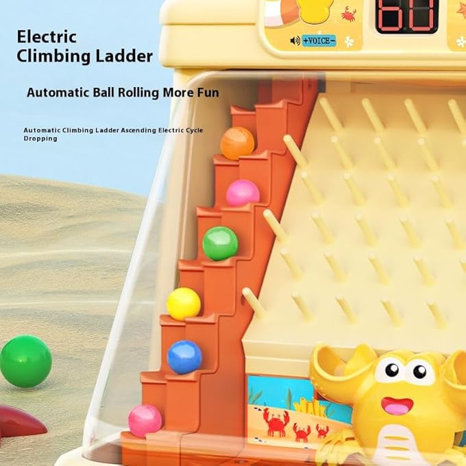 CHILDREN'S BEAN MACHINE BOARD GAME, HANDHELD GAMES FOR CHILDREN'S INTERACTIVE PUZZLE TOYS, BOARD GAME TIMED COMPETITIVE CHALLENGE GAME CONSOLE, SUITABLE FOR CHILDREN AGED 3+ (ORANGE) - Image 4