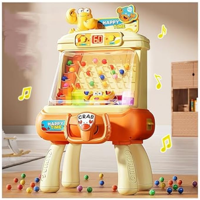CHILDREN'S BEAN MACHINE BOARD GAME, HANDHELD GAMES FOR CHILDREN'S INTERACTIVE PUZZLE TOYS, BOARD GAME TIMED COMPETITIVE CHALLENGE GAME CONSOLE, SUITABLE FOR CHILDREN AGED 3+ (ORANGE) - Image 2