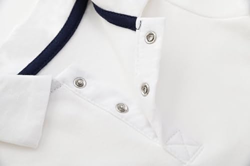 Teach Leanbh Baby Boys Pure Color Cotton Short Long Sleeve Polo Bodysuit 3-24 Months (White, 24Months) - Image 4