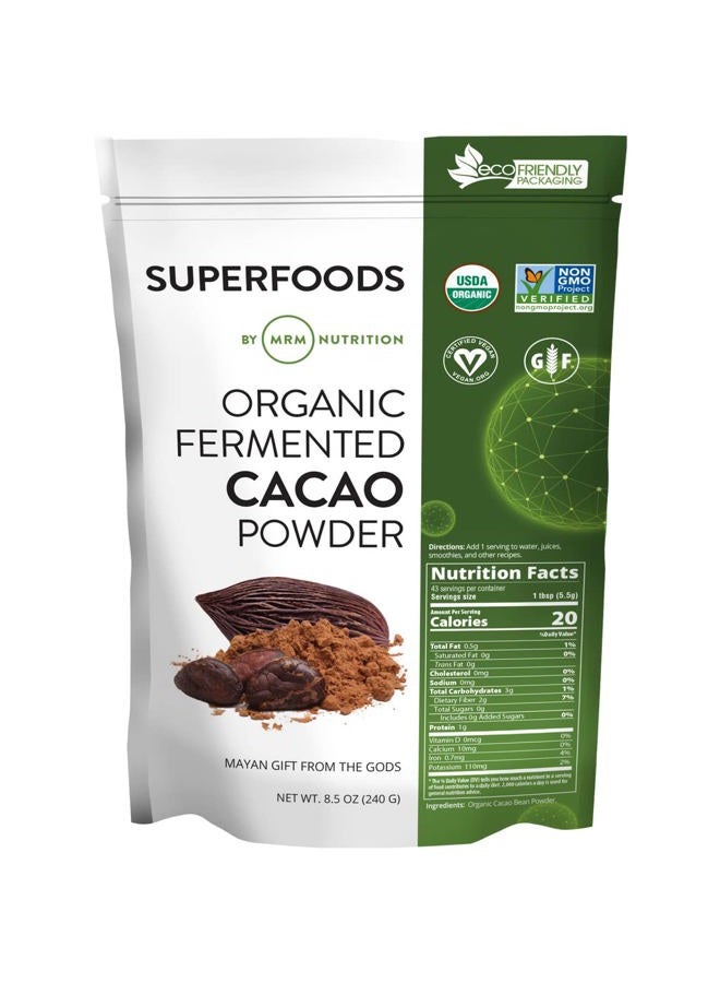 MRM Nutrition Organic Fermented Cacao Powder | Superfood | Antioxidant-rich | Gluten free + vegan | 43 servings - Image 1