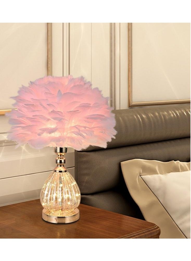 HOME TASTE Feather Table Lamp with Plug-in Wire – Modern LED Bedside Light for Makeup, Bedroom & Living Room – Soft Ambient Glow, Stylish Nightstand Decor  - Image 3