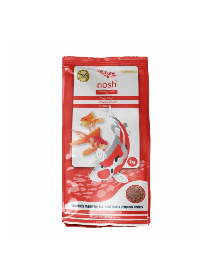Nosh Horizone Economical Tropical Green & Red Fish Food 1mm - 1kg  - Image 3