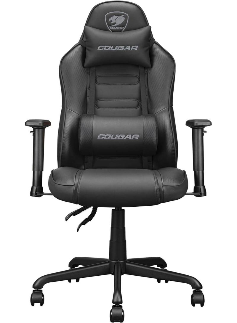 COUGAR Fusion S Ergonomic Gaming Chair, PVC Faux Leather, Metal 5-Star Base, , Built-in 3D Curved Lumbar Support, Adjustable Armrest, Class 4 Gas Lift Cylinder, 120 kg, Black | 3MFSLBLB.0001 - Image 2