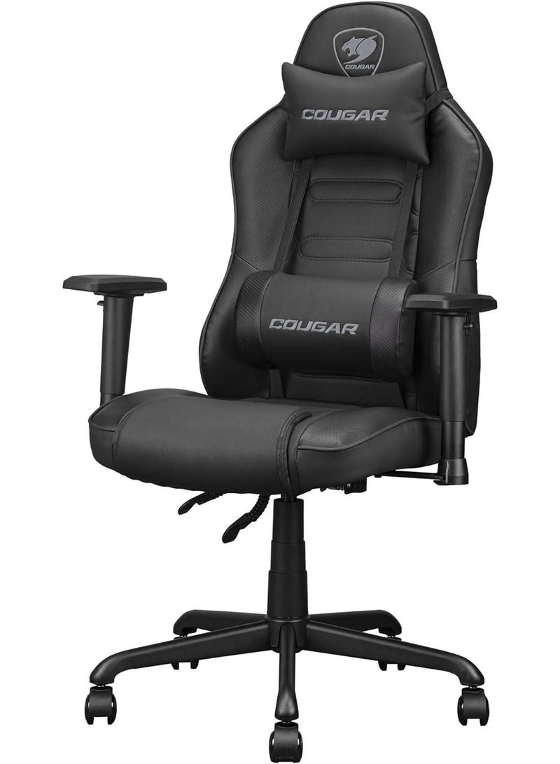 COUGAR Fusion S Ergonomic Gaming Chair, PVC Faux Leather, Metal 5-Star Base, , Built-in 3D Curved Lumbar Support, Adjustable Armrest, Class 4 Gas Lift Cylinder, 120 kg, Black | 3MFSLBLB.0001 - Image 3