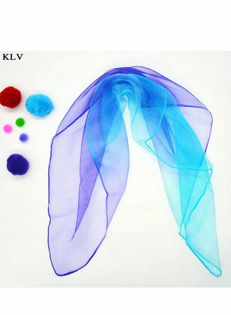 Gradient Color Square Scarves Juggling Scarves Silk Dance Scarves Performance Props Dancing Scarves for Music and Movement, Fun Juggling Scarves for Kids, Toddlers Scarves Dance Props, 12PCS - Image 5