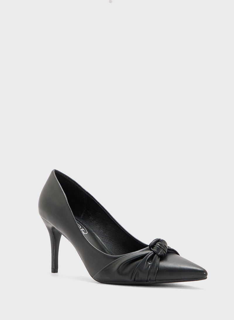 Spot-On Pointed Pump With Knot Detail  - Image 2