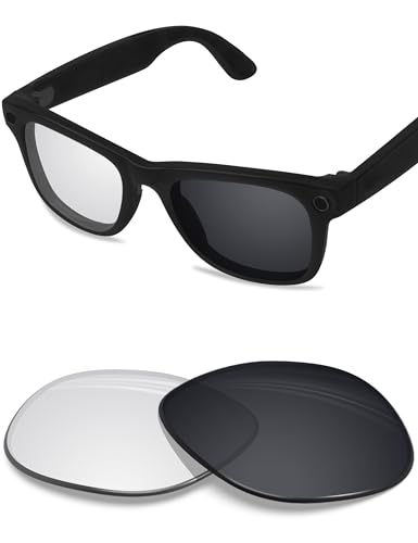 BLAZERBUCK Anti-salt Replacement Lenses Compatible with Ray-Ban Meta Wayfarer RW4008 | RW4012 (Gen 2) 53mm Smart Glasses - Clear to Black Photochromic - Image 2