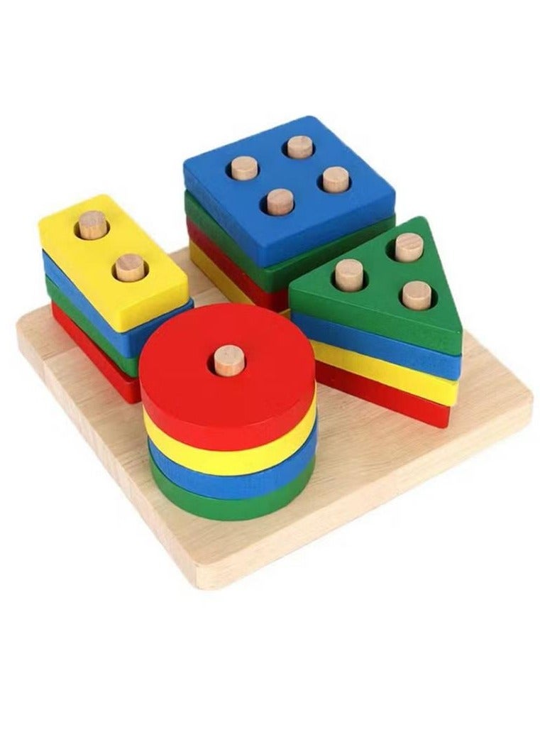 3D Wooden Geometric Shape Sorting Game for Developing Children's Intelligence - Image 2