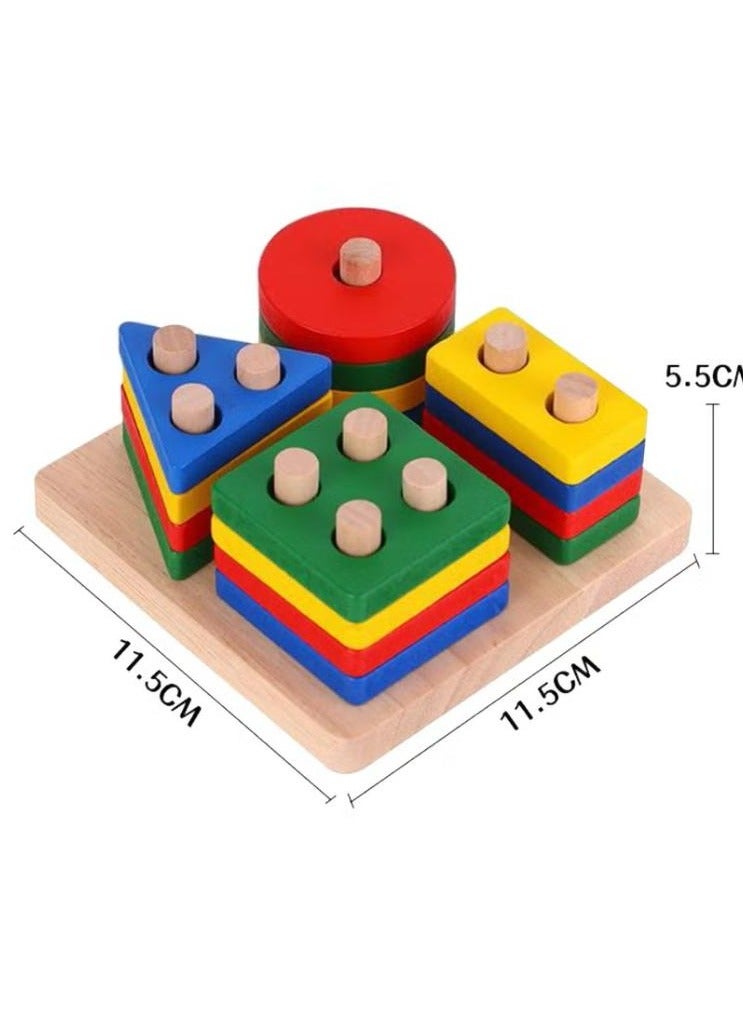 3D Wooden Geometric Shape Sorting Game for Developing Children's Intelligence - Image 3