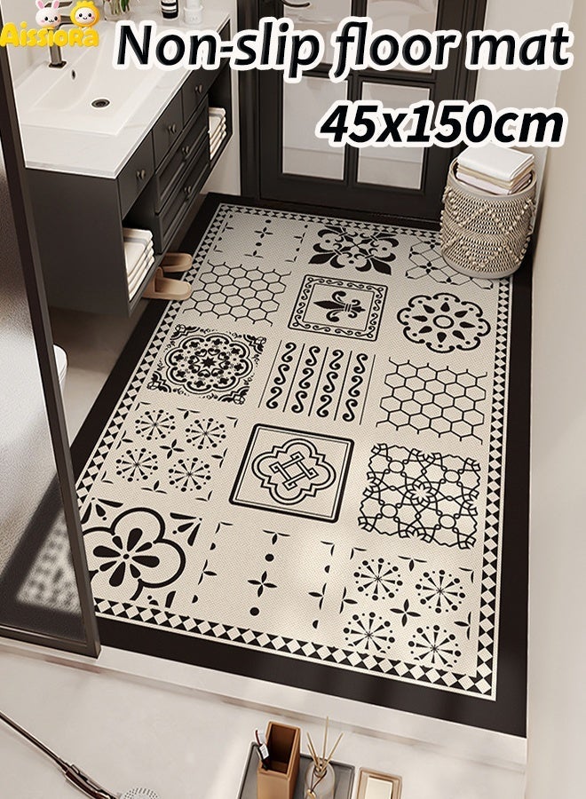 Aissiora 45 x 150 cm Kitchen mat Ultra-soft and absorbent mat Entrance doormat Non-slip and quick-drying mat Bathroom mat - Image 1