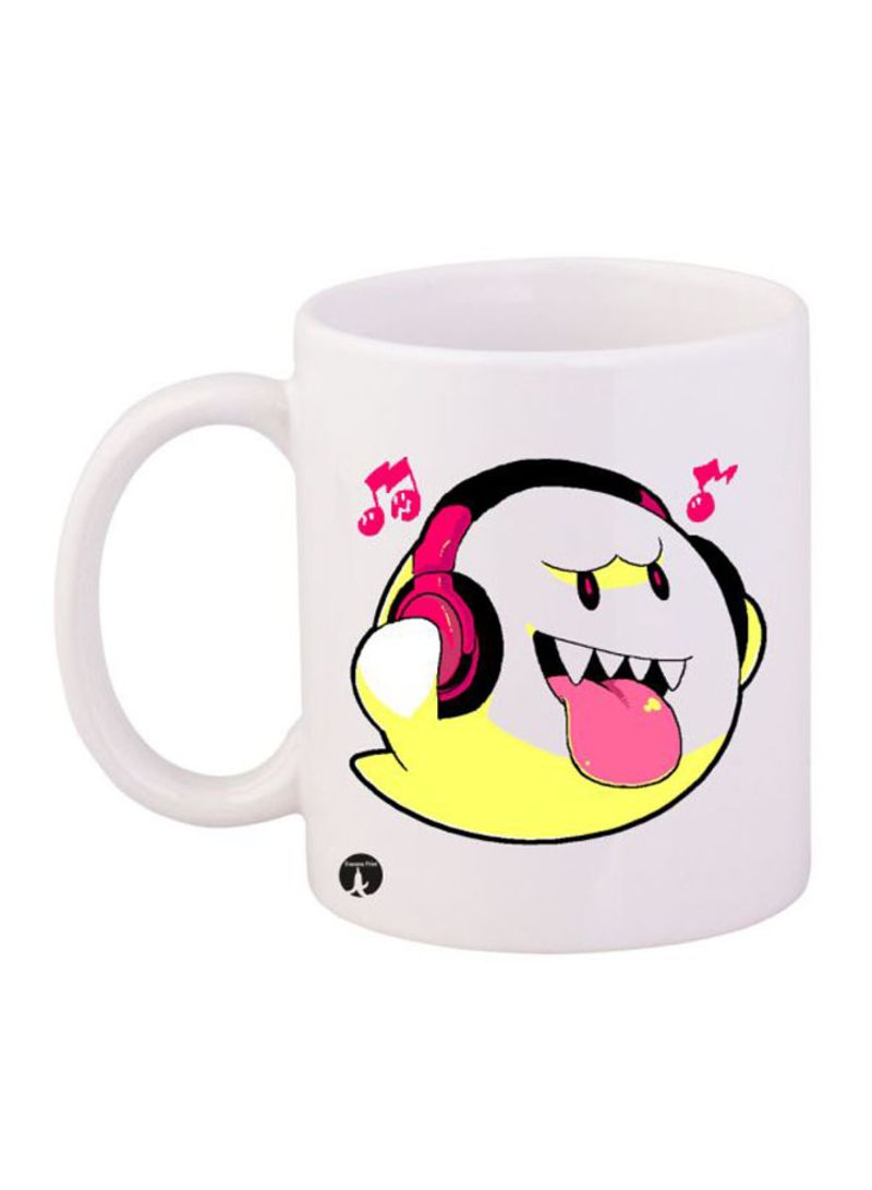 RKN Super Mario Printed Mug White/Pink/Yellow 12ounce