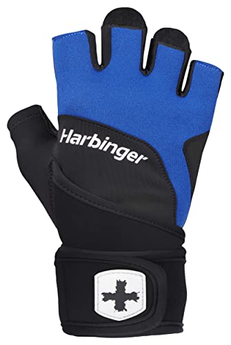 Harbinger قفازات رفع الأثقال مع حزام المعصم من هاربينجر، للجنسين، صغير، أزرق - Image 5