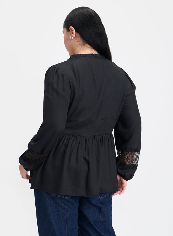 Virgio VIRGIO 100% Modal Ruffle Peplum Blouse - Image 4