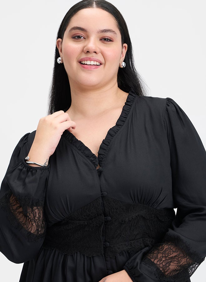 Virgio VIRGIO 100% Modal Ruffle Peplum Blouse - Image 5