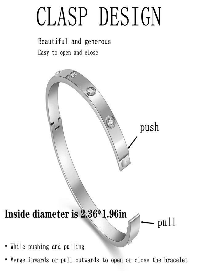 FUNIO 18K Gold Plated Clover Bracelet Love bangle Set for Women - Stack Friendship Bracelet Lucky Link Bracelets Jewelry Gifts Trendy for Women, Medium, Stainless Steel, no gemstone - Image 3